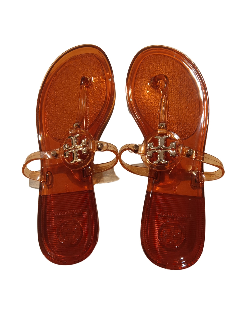 Tory Burch Amber Jelly Logo Thong Sandals